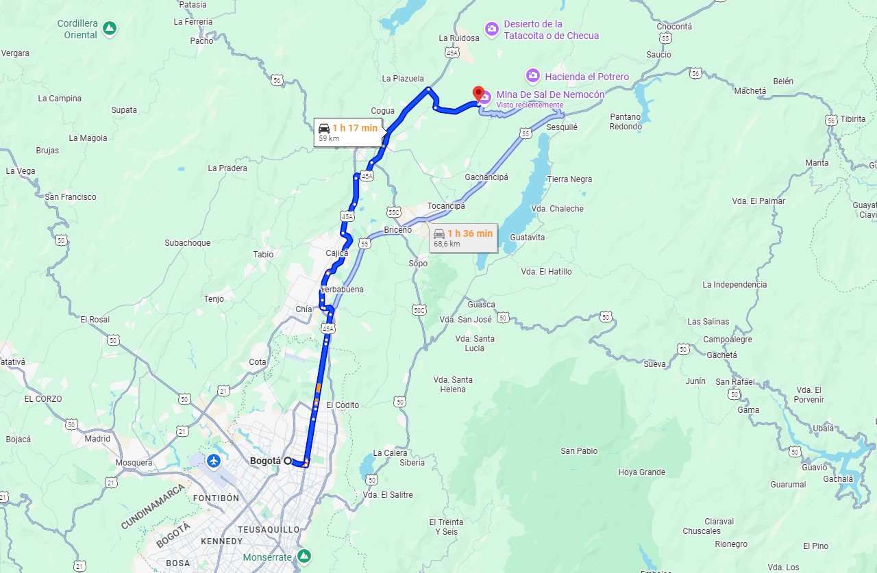 Cómo llegar a Nemocón en Cundinamarca