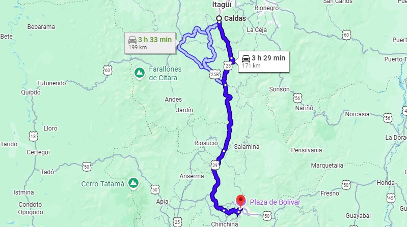 Cómo llegar a Caldas